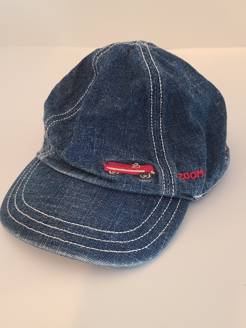 Gymboree Denim Baby Ballcap with Red Car Embroidery